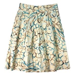 Lilly Pulitzer MultiColor Abstract Pleated KneeLength ALine Skirt Womens Size 0